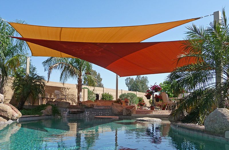 Custom Residential Shade Sails Over Swimming Pool