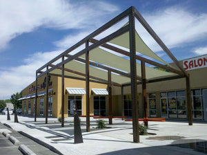 An example of an installed RS-918 shade sail