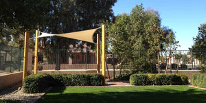 An example of an installed SS-9 shade sail
